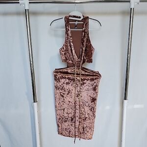 Chic Velvet Cut-Out Mini Dress